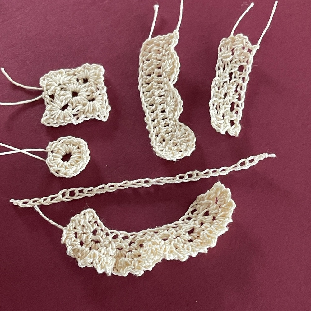 Handmade Crochet Lace Pieces in Cream🌺 - Picture 2 of 5